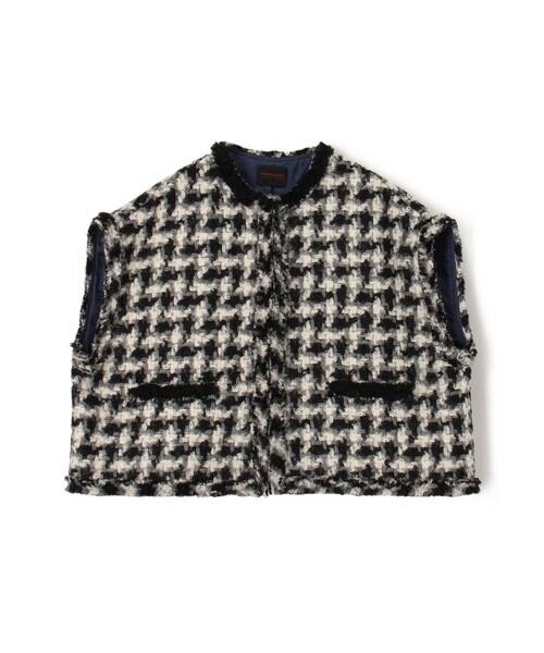 トゥモローランド　tomorrowland collection　ベスト グリハウンドトゥース スクエアジレ（ベスト）｜TOMORROWLAND