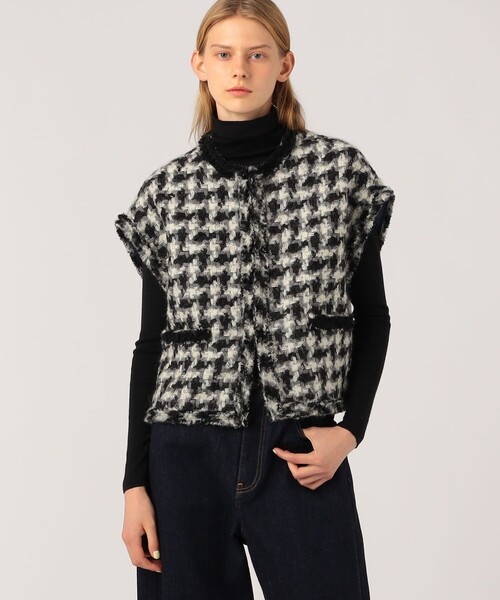 グリハウンドトゥース スクエアジレ（ベスト）｜TOMORROWLAND