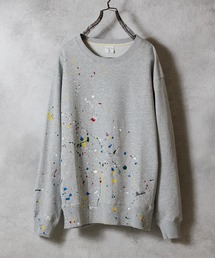 NUMBER (N)INE | HAND PAINTED FIRM COTTON L/S SWEATSHIRT / ハンドペイント ファーム コットン クルーネック スウェット(スウェット)