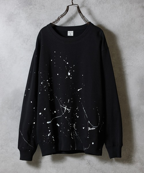 NUMBER (N)INE（ナンバーナイン）の「HAND PAINTED FIRM COTTON L/S SWEATSHIRT / ハンドペイント ファーム コットン クルーネック スウェット（スウェット・メンズ・ブラック/グレー/グレー系その他3/グレー系その他2/ブラック系その他2・XL/L/M）」の3枚目の写真