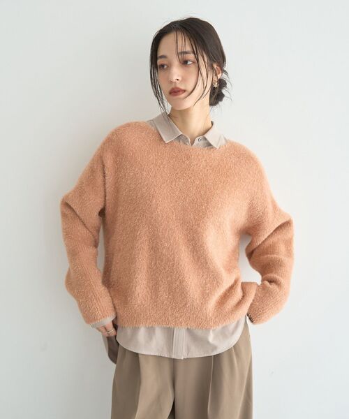 YECCA VECCA（イェッカヴェッカ）の「ラメシャギードルマンニット（ニット/セーター・レディース・ピンク/ライトブルー/アイボリー/オレンジ・FREE）」の12枚目の写真