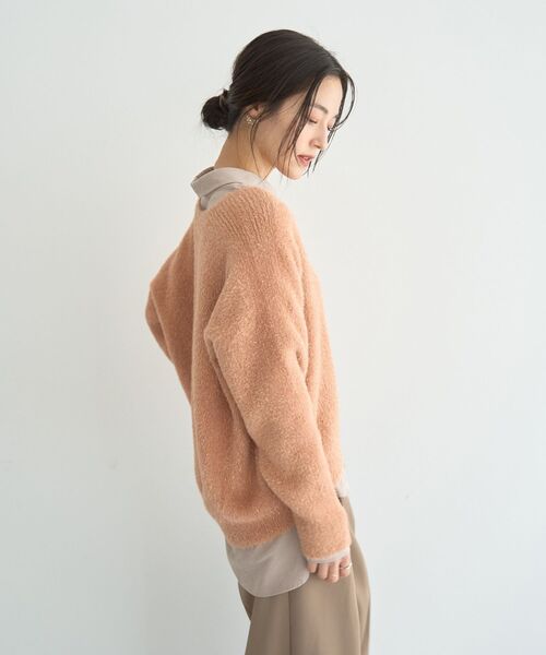 YECCA VECCA（イェッカヴェッカ）の「ラメシャギードルマンニット（ニット/セーター・レディース・ピンク/ライトブルー/アイボリー/オレンジ・FREE）」の14枚目の写真