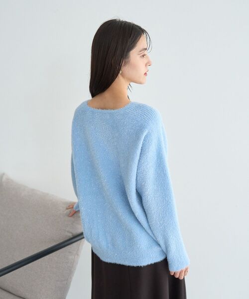 YECCA VECCA（イェッカヴェッカ）の「ラメシャギードルマンニット（ニット/セーター・レディース・ピンク/ライトブルー/アイボリー/オレンジ・FREE）」の22枚目の写真