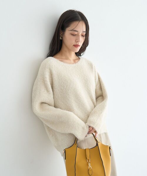 YECCA VECCA（イェッカヴェッカ）の「ラメシャギードルマンニット（ニット/セーター・レディース・ピンク/ライトブルー/アイボリー/オレンジ・FREE）」の5枚目の写真