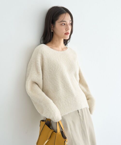 YECCA VECCA（イェッカヴェッカ）の「ラメシャギードルマンニット（ニット/セーター・レディース・ピンク/ライトブルー/アイボリー/オレンジ・FREE）」の6枚目の写真