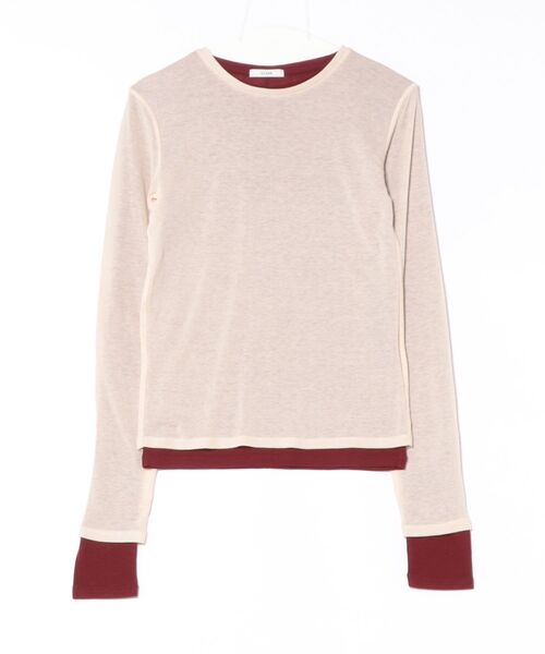 CLANE(クラネ)の「CLANE SHEER LAYERED CUT TOPS(Tシャツ/カットソー・レディース・その他/ベージュ/ブラック・2/1)」の13枚目の写真