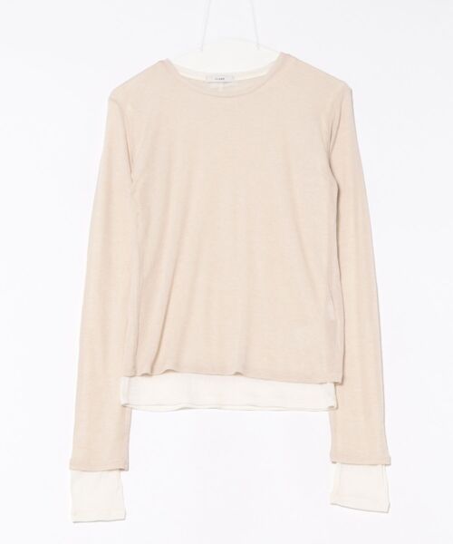 CLANE(クラネ)の「CLANE SHEER LAYERED CUT TOPS(Tシャツ/カットソー・レディース・その他/ベージュ/ブラック・2/1)」の11枚目の写真