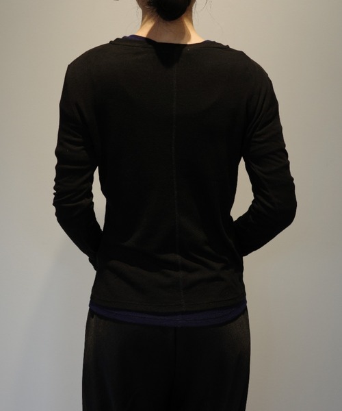 CLANE(クラネ)の「CLANE SHEER LAYERED CUT TOPS(Tシャツ/カットソー・レディース・その他/ベージュ/ブラック・2/1)」の8枚目の写真