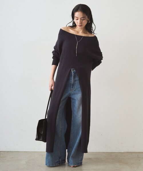 ハイスリットニットワンピース（ワンピース）｜LOUNGEDRESS（ラウンジ