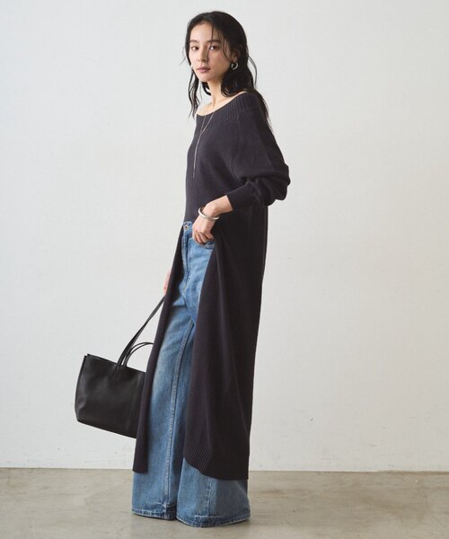 セール】ハイスリットニットワンピース（ワンピース）｜LOUNGEDRESS