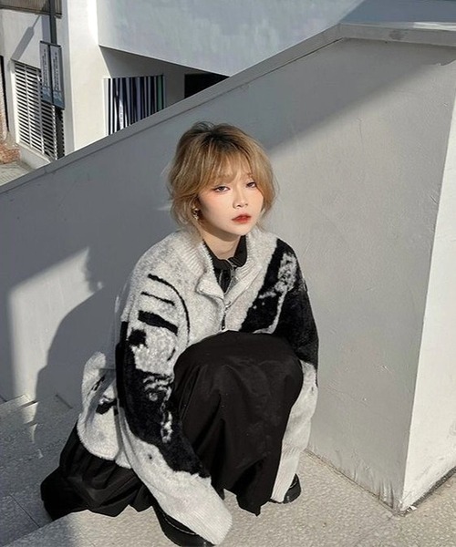 inst.ALL(インストール)の「ニュアンス柄ジップニットカーディガン(カーディガン/ボレロ・メンズ・グレー・M)」の17枚目の写真