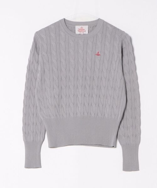 Vivienne Westwood（ヴィヴィアンウエストウッド）の「ｵｰｶﾞﾆｯｸｺｯﾄﾝｹｰﾌﾞﾙｸﾙｰﾈｯｸﾄｯﾌﾟ（カーディガン/ボレロ・レディース・ピンク/グレー/オフホワイト/ブラック・FREE）」の3枚目の写真