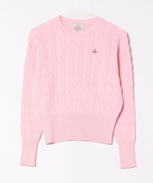 Vivienne Westwood（ヴィヴィアンウエストウッド）の「ｵｰｶﾞﾆｯｸｺｯﾄﾝｹｰﾌﾞﾙｸﾙｰﾈｯｸﾄｯﾌﾟ（カーディガン/ボレロ・レディース・ピンク/グレー/オフホワイト/ブラック・FREE）」の4枚目の写真