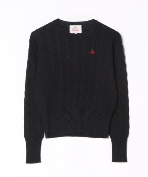 Vivienne Westwood（ヴィヴィアンウエストウッド）の「ｵｰｶﾞﾆｯｸｺｯﾄﾝｹｰﾌﾞﾙｸﾙｰﾈｯｸﾄｯﾌﾟ（カーディガン/ボレロ・レディース・ピンク/グレー/オフホワイト/ブラック・FREE）」の2枚目の写真