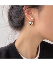 パール メタル ツインボール ピアス
