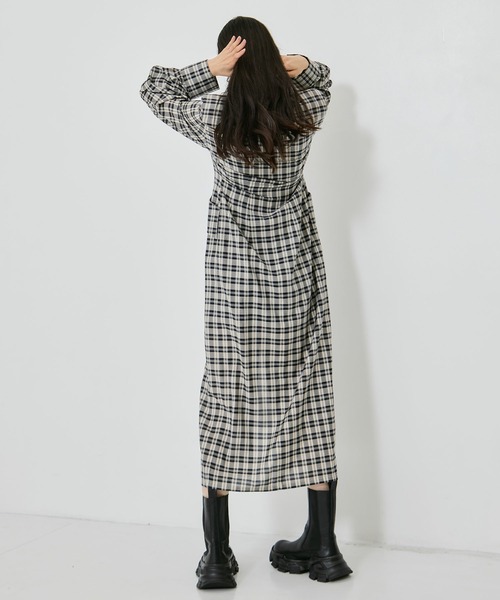 CLANE(クラネ)の「【CLANE/クラネ】UP POCKET CHECK SHIRT ONEPIECE/アップポケットチェックシャツワンピース(シャツワンピース・レディース・ブラック・1)」の12枚目の写真