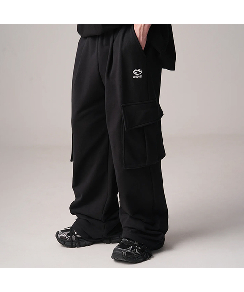 ZENDUST(ジェンダスト)の「Geta Pocket Wide Pants - 2COL(スウェットパンツ・レディース・ブラック/グレー・SMALL/MEDIUM/LARGE)」の1枚目の写真