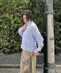 MandO（Auntie Rosa）（エムオー）の「レギュラーカラーサイドスリット釦デザインシャツ/ストライプシャツ（シャツ/ブラウス）」