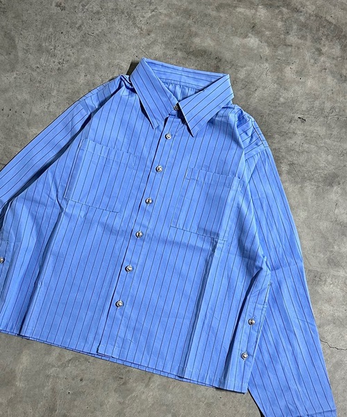 MandO（Auntie Rosa）（エムオー）の「レギュラーカラーサイドスリット釦デザインシャツ/ストライプシャツ（シャツ/ブラウス・メンズ・ブルー系その他2/ホワイト系その他/ブルー系その他・MEDIUM/LARGE）」の3枚目の写真