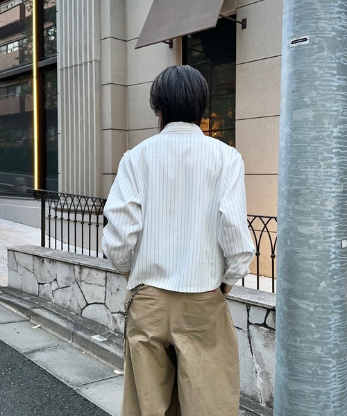 MandO（Auntie Rosa）（エムオー）の「レギュラーカラーサイドスリット釦デザインシャツ/ストライプシャツ（シャツ/ブラウス・メンズ・ブルー系その他2/ホワイト系その他/ブルー系その他・MEDIUM/LARGE）」の9枚目の写真