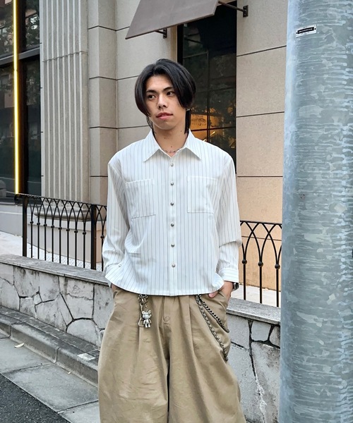 MandO（Auntie Rosa）（エムオー）の「レギュラーカラーサイドスリット釦デザインシャツ/ストライプシャツ（シャツ/ブラウス・メンズ・ブルー系その他2/ホワイト系その他/ブルー系その他・MEDIUM/LARGE）」の11枚目の写真