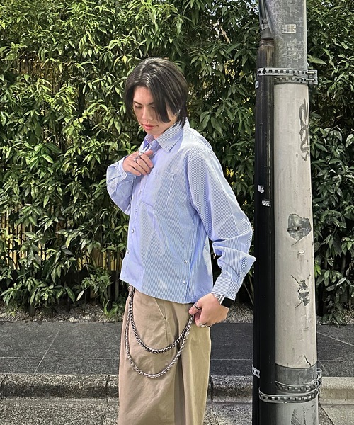 MandO（Auntie Rosa）（エムオー）の「レギュラーカラーサイドスリット釦デザインシャツ/ストライプシャツ（シャツ/ブラウス・メンズ・ブルー系その他2/ホワイト系その他/ブルー系その他・MEDIUM/LARGE）」の17枚目の写真
