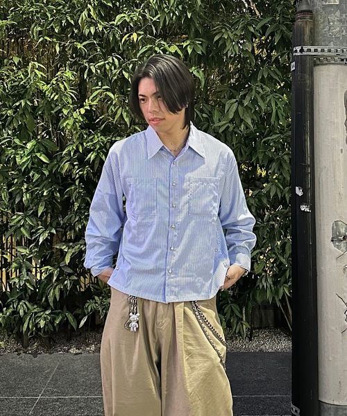 MandO（Auntie Rosa）（エムオー）の「レギュラーカラーサイドスリット釦デザインシャツ/ストライプシャツ（シャツ/ブラウス・メンズ・ブルー系その他2/ホワイト系その他/ブルー系その他・MEDIUM/LARGE）」の18枚目の写真