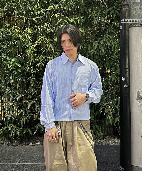 MandO（Auntie Rosa）（エムオー）の「レギュラーカラーサイドスリット釦デザインシャツ/ストライプシャツ（シャツ/ブラウス・メンズ・ブルー系その他2/ホワイト系その他/ブルー系その他・MEDIUM/LARGE）」の20枚目の写真