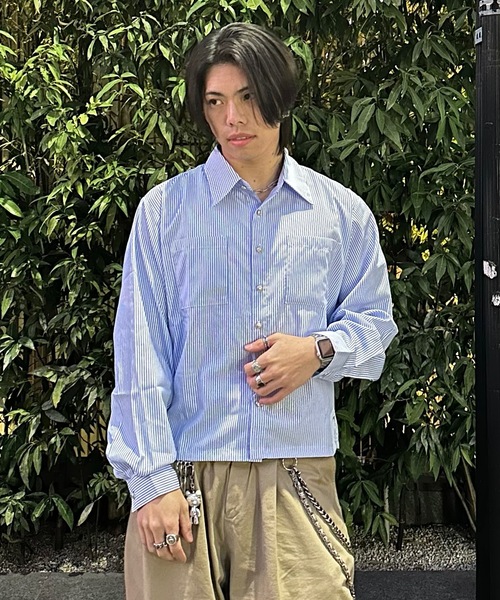 MandO（Auntie Rosa）（エムオー）の「レギュラーカラーサイドスリット釦デザインシャツ/ストライプシャツ（シャツ/ブラウス・メンズ・ブルー系その他2/ホワイト系その他/ブルー系その他・MEDIUM/LARGE）」の21枚目の写真