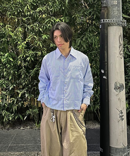 MandO（Auntie Rosa）（エムオー）の「レギュラーカラーサイドスリット釦デザインシャツ/ストライプシャツ（シャツ/ブラウス・メンズ・ブルー系その他2/ホワイト系その他/ブルー系その他・MEDIUM/LARGE）」の22枚目の写真