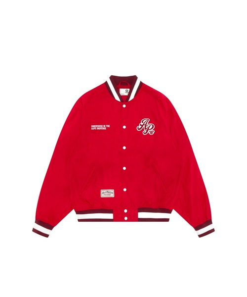 AAPE BY A BATHING APE(エーエイプバイアベイシングエイプ)の「AAPE SWEAT VARSITY JACKET(スタジャン・メンズ・レッド/ブラック・MEDIUM/LARGE/X-LARGE/SMALL)」の1枚目の写真