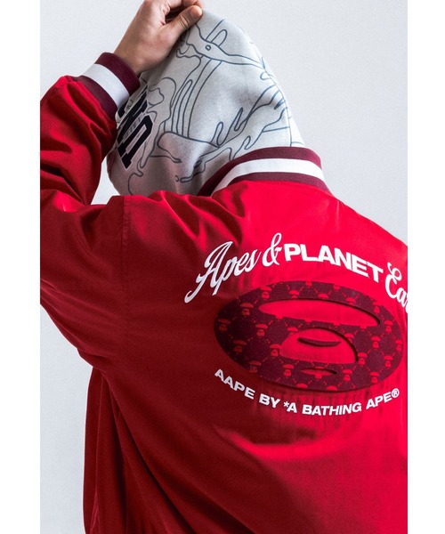 AAPE BY A BATHING APE(エーエイプバイアベイシングエイプ)の「AAPE SWEAT VARSITY JACKET(スタジャン・メンズ・レッド/ブラック・MEDIUM/LARGE/X-LARGE/SMALL)」の13枚目の写真