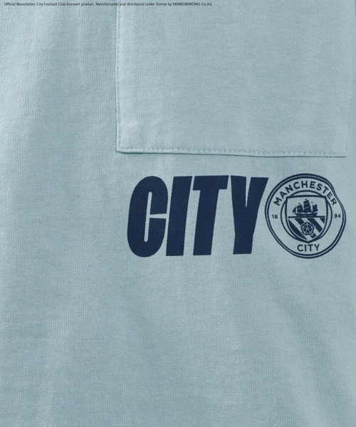 BAYFLOW(ベイフロー)の「【マンチェスター・シティFC】ロゴプリントTシャツ(Tシャツ/カットソー・メンズ・オフホワイト/チャコール/ブルー・MEDIUM/LARGE)」の4枚目の写真
