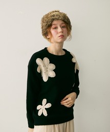 Crisp（クリスプ）の「フラワーモチーフニット（ニット/セーター）」