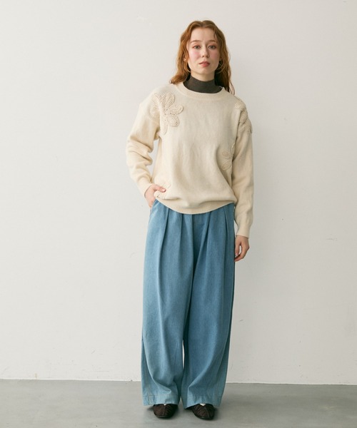 Crisp(クリスプ)の「フラワーモチーフニット(ニット/セーター・レディース・アイボリー/ブラック・FREE)」の16枚目の写真