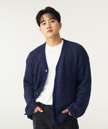 DOUBLE EIGHT（ダブルエイト）の「ヘアリーニットカーディガン（ネイビー）（カーディガン/ボレロ）」