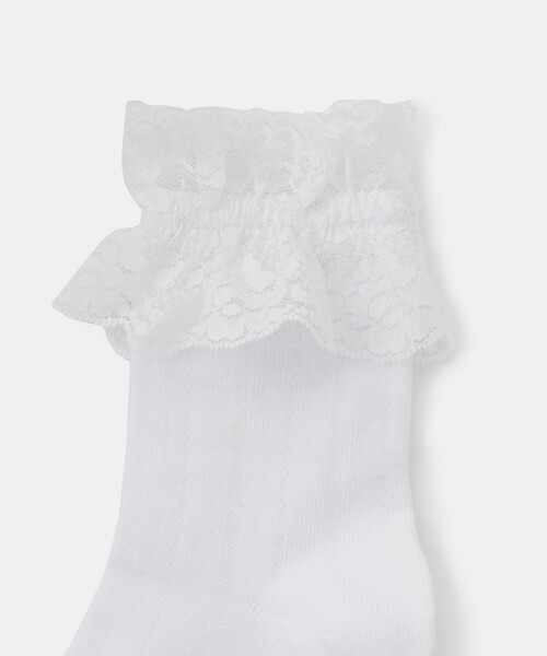 ROPE' PICNIC(ロペピクニック)の「【KIDS/キッズ】レースショートソックス(ソックス/靴下・キッズ・ホワイト・M/S)」の4枚目の写真