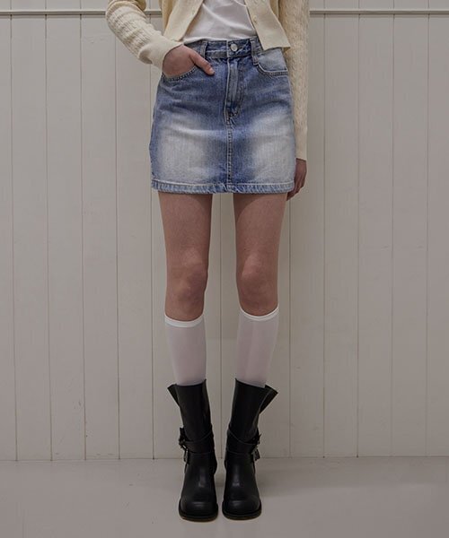 HAINT(ヘイント)の「EZEL VINTAGE MINI SKIRT_2COLORS_LIGHT BLUE(スカート・レディース・その他・S/M/L)」の1枚目の写真