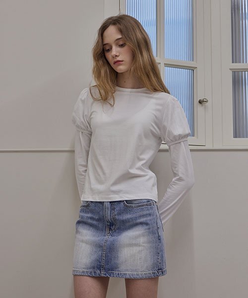 HAINT(ヘイント)の「EZEL VINTAGE MINI SKIRT_2COLORS_LIGHT BLUE(スカート・レディース・その他・S/M/L)」の3枚目の写真