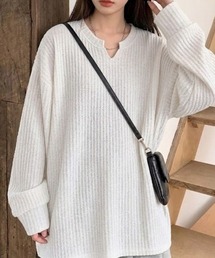 SHEPP（シープ）の「【26年春新作】キーネックワッフルルーズロンT（Tシャツ/カットソー）」