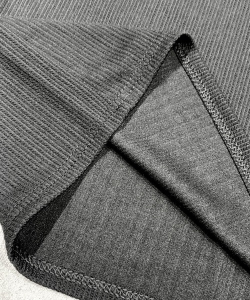 SHEPP（シープ）の「【26年春新作】キーネックワッフルルーズロンT（Tシャツ/カットソー・メンズ・ブラック/ホワイト・L/M）」の8枚目の写真