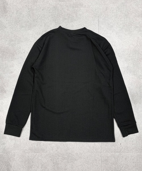 SHEPP（シープ）の「【26年春新作】キーネックワッフルルーズロンT（Tシャツ/カットソー・メンズ・ブラック/ホワイト・L/M）」の10枚目の写真
