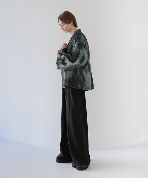 SOCCE（ソーシー）の「ルーズシルエット総柄オープンカラーシャツ（シャツ/ブラウス・メンズ・グレー/ブラック・L/M/S/XL）」の9枚目の写真