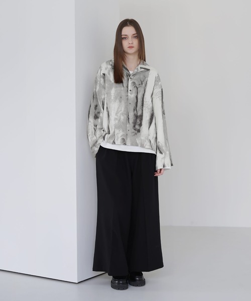 SOCCE（ソーシー）の「ルーズシルエット総柄オープンカラーシャツ（シャツ/ブラウス・メンズ・グレー/ブラック・L/M/S/XL）」の18枚目の写真