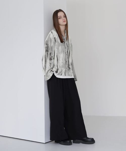 SOCCE（ソーシー）の「ルーズシルエット総柄オープンカラーシャツ（シャツ/ブラウス・メンズ・グレー/ブラック・L/M/S/XL）」の19枚目の写真