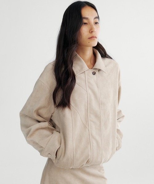 Bie(ビエ)の「スエードライククロップドジャケット(ブルゾン・レディース・ブラウン/ライトブラウン・S/M)」の20枚目の写真