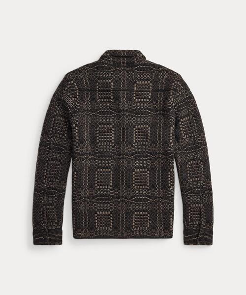 RRL(ダブル アール エル)の「ジャカードニット ウール オーバーシャツ セーター(カバーオール・メンズ・ブラック系1・XS/XL/S/M/L)」の5枚目の写真