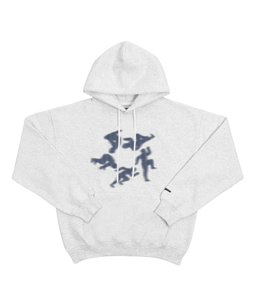 DOT RUSH LOGO HOODIE WHITE MELANGE — худи белый меланж