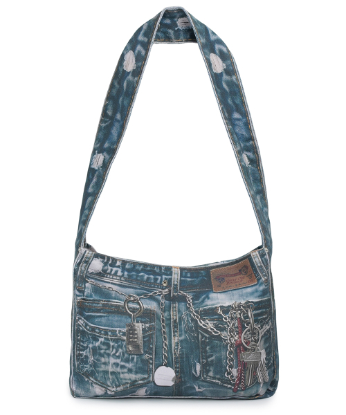 FDR（エフディーアール）の「Denim Digtial Printing ECO BAG Blue（メッセンジャーバッグ・メンズ・その他・FREE）」の2枚目の写真