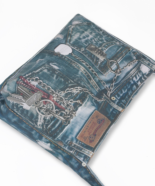 FDR（エフディーアール）の「Denim Digtial Printing ECO BAG Blue（メッセンジャーバッグ・メンズ・その他・FREE）」の3枚目の写真